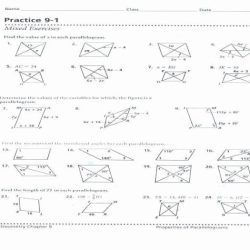 Properties of parallelograms worksheet with answers